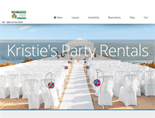 Tablet Screenshot of kristiespartyrentals.com